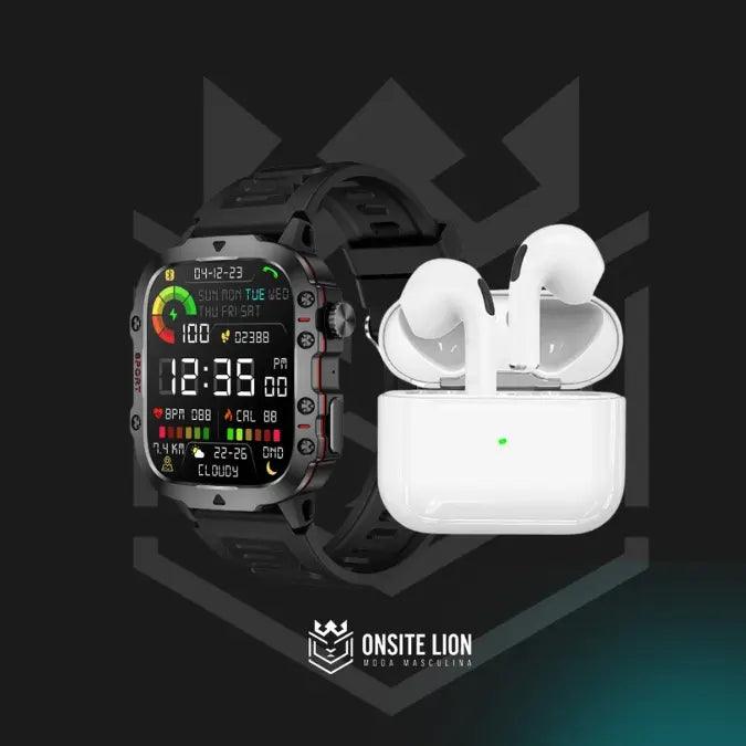 Combo Smartwatch Inteligente + Fone Airpods Pro - Compre 1 e Leve 2 - Onsite Lion