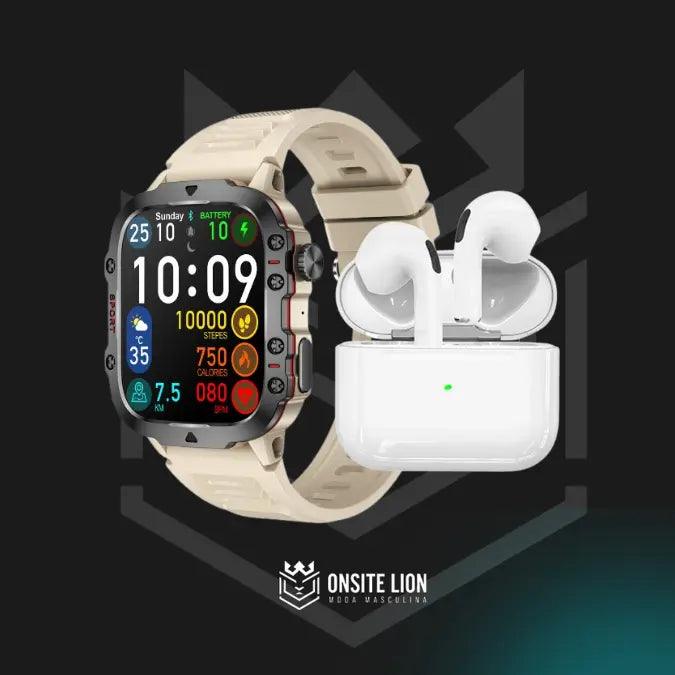 Combo Smartwatch Inteligente + Fone Airpods Pro - Compre 1 e Leve 2 - Onsite Lion