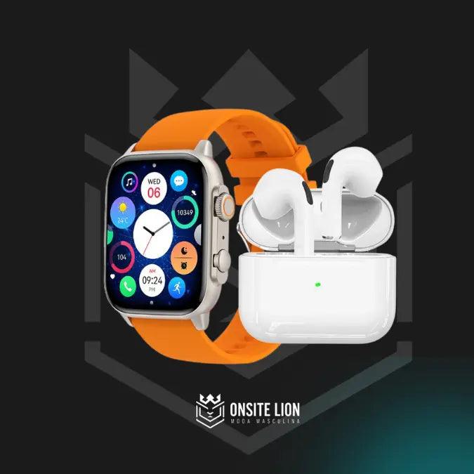 Combo Smartwatch Ultra + Fone Airpods Pro - Compre 1 e Leve 2 - Onsite Lion