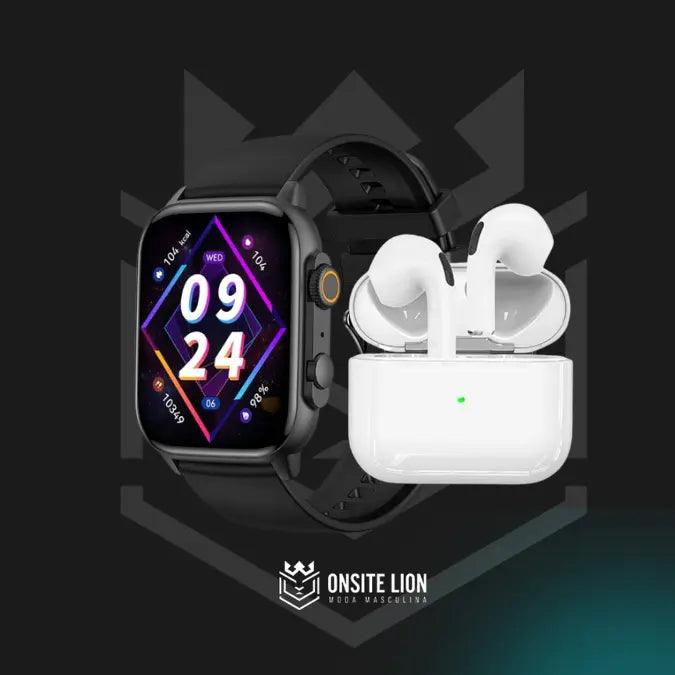 Combo Smartwatch Ultra + Fone Airpods Pro - Compre 1 e Leve 2 - Onsite Lion