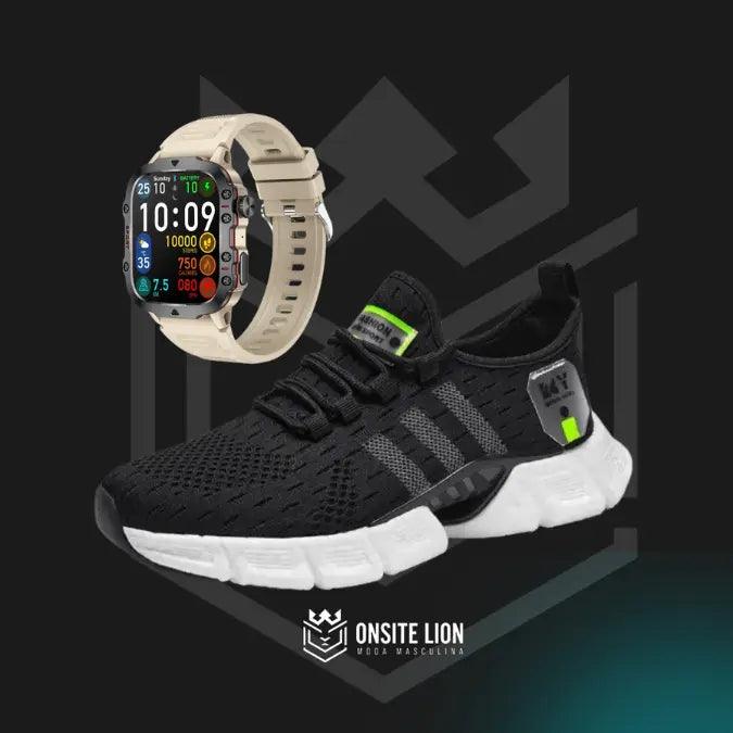 Combo Tênis New Sport + SmartWatch Inteligente - Compre 1 e Leve 2 - Onsite Lion