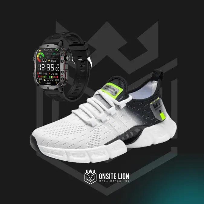 Combo Tênis New Sport + SmartWatch Inteligente - Compre 1 e Leve 2 - Onsite Lion