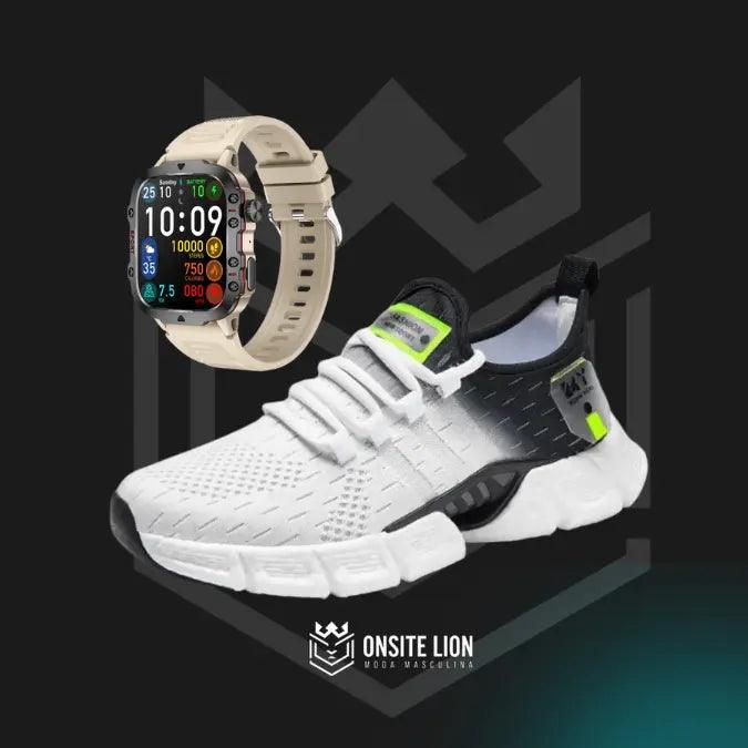 Combo Tênis New Sport + SmartWatch Inteligente - Compre 1 e Leve 2 - Onsite Lion